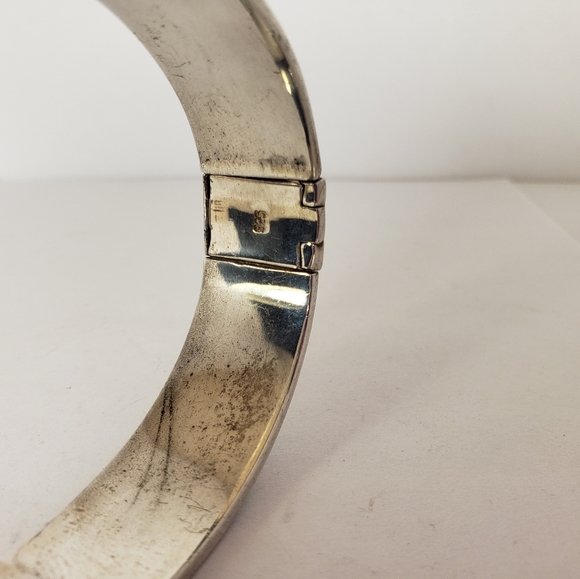 Vintage Adrienne Vittadini Sterling Silver Enamel Heavy Bangle Bracelet 80 gr - Picture 11 of 13